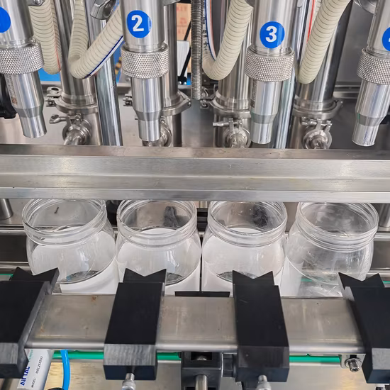 Máquina de engarrafamento de pistão líquido de garrafa de alta viscosidade linear automática para óleo, xarope, mel, geléia, molho, pasta